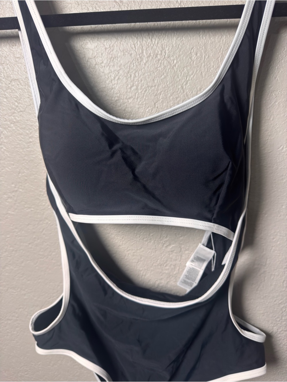 Cupshe Black One-Piece Swimsuit with White Trim - Picture 10 of 10